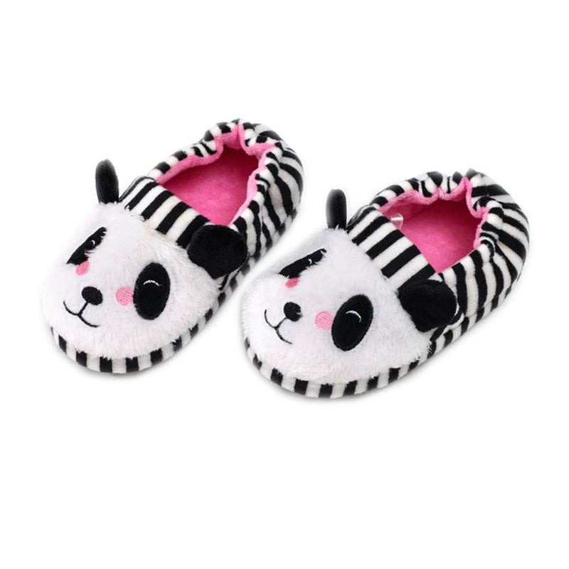 Csfry Toddler Girls' Cute House Slippers Cartoon Warm Home Shoes, Panda, 11-12 Little Kid - Image 2